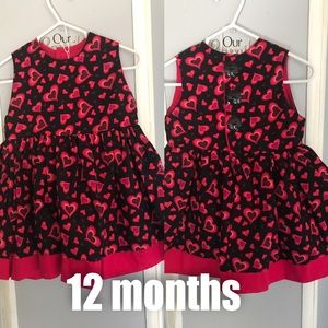12 months Valentine dress handmade
